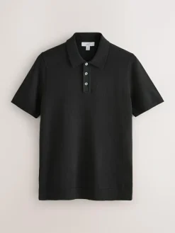 Next Muscle Fit Cotton Rich Short Sleeve Knit Polo Shirt^ Tops & T-Shirts|Knitwear