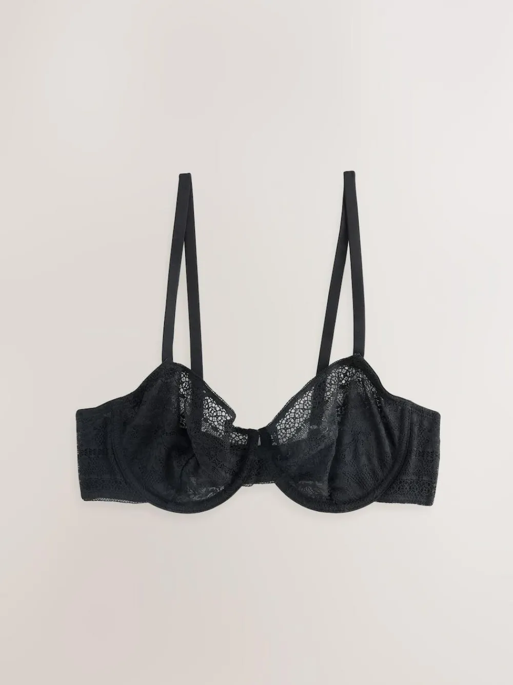 Online Next Non Pad Balcony Premium Lace Bra Black