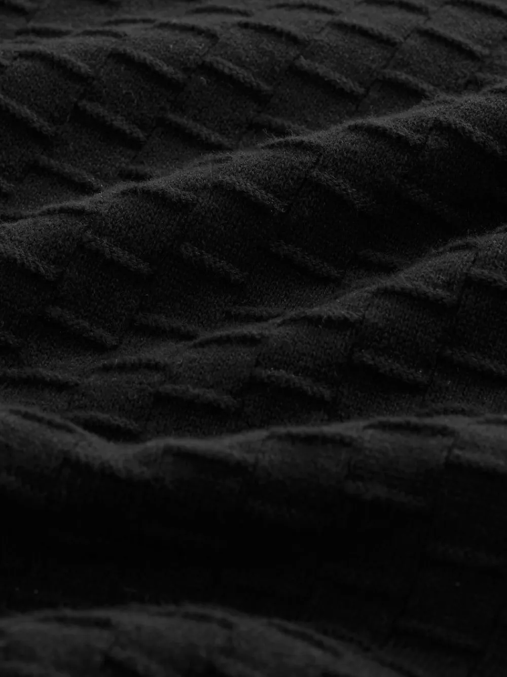 Clearance Next N.Premium Cotton Rich Regular Fit Premium Textured Quarter Zip Neck Jumper Black