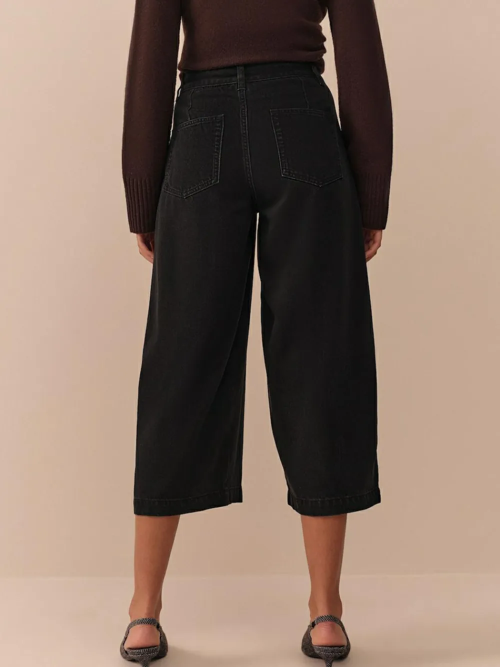 Best Next N.Premium High Rise Culotte Jeans Black
