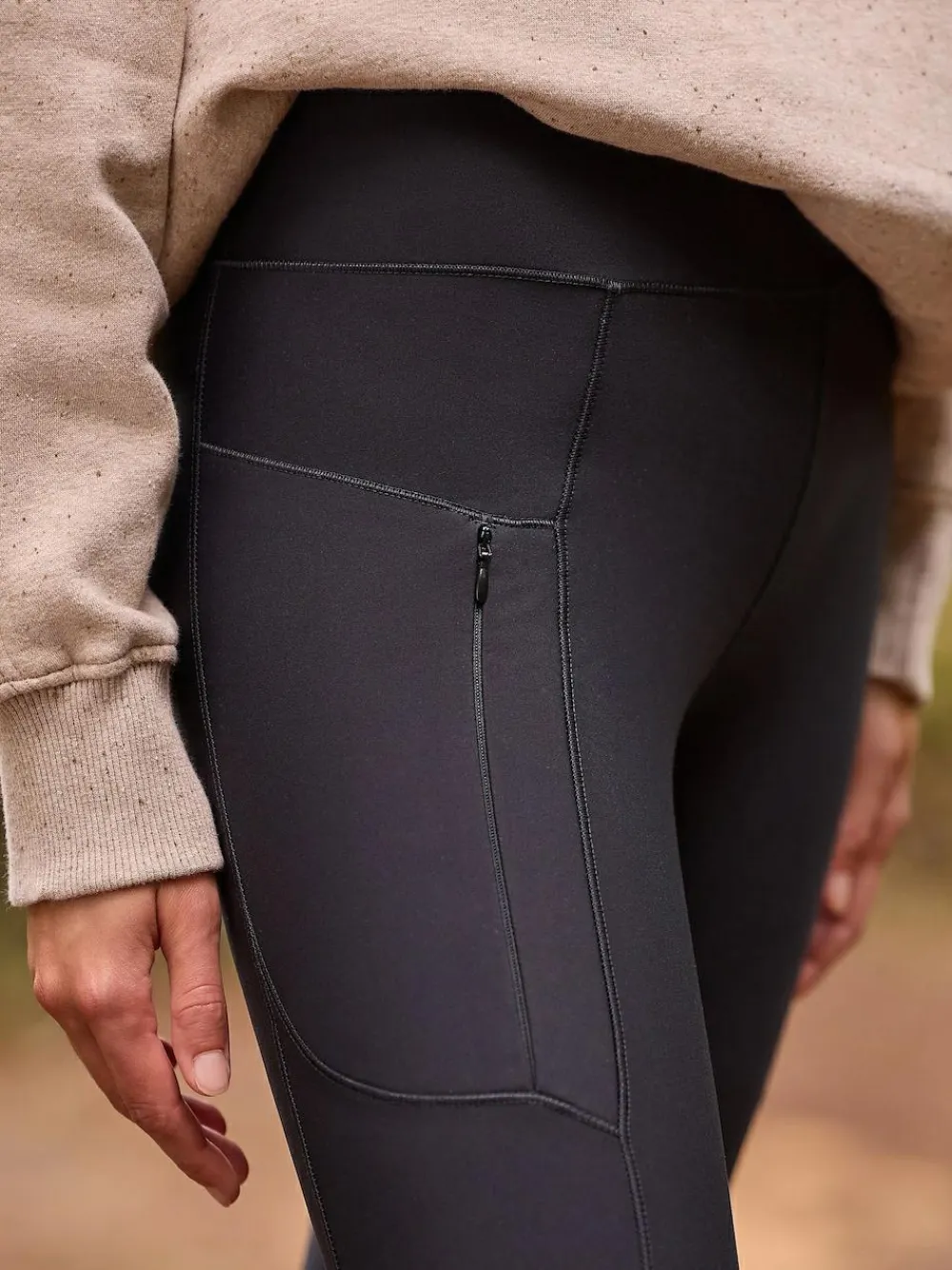 New Next Outdoor Fleece Lined Warm Handle Leggings Black