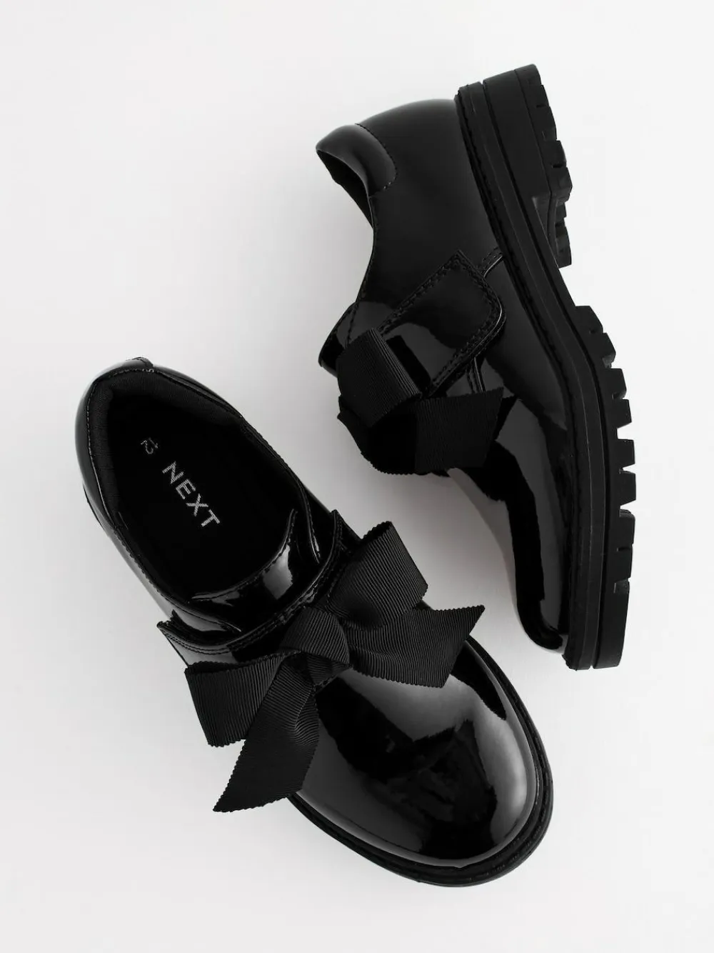 Next Black Patent Bow Monkstrap Chunky School Shoes^ Shoes