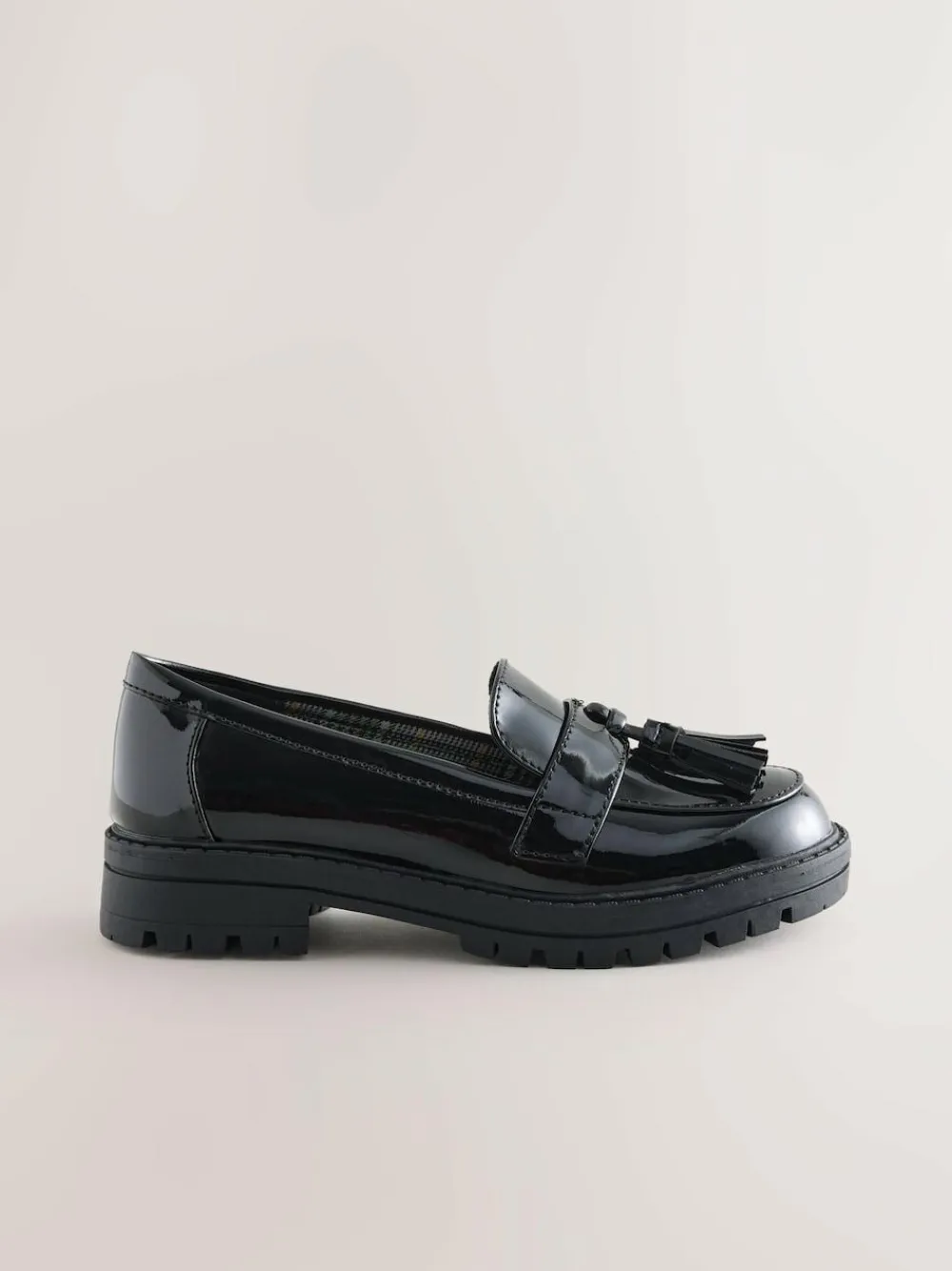 Next Black Patent School Chunky Tassel Loafers^ Shoes