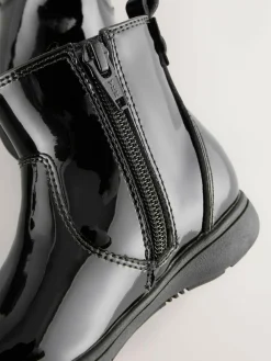 Discount Next Standard Fit (F) Leather Chelsea Ankle Boots Black Patent
