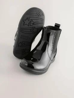 Discount Next Standard Fit (F) Leather Chelsea Ankle Boots Black Patent