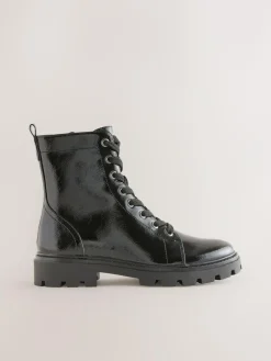 Best Next Standard/Wide Fit Forever Comfort® Lace-Up Boots Black Patent