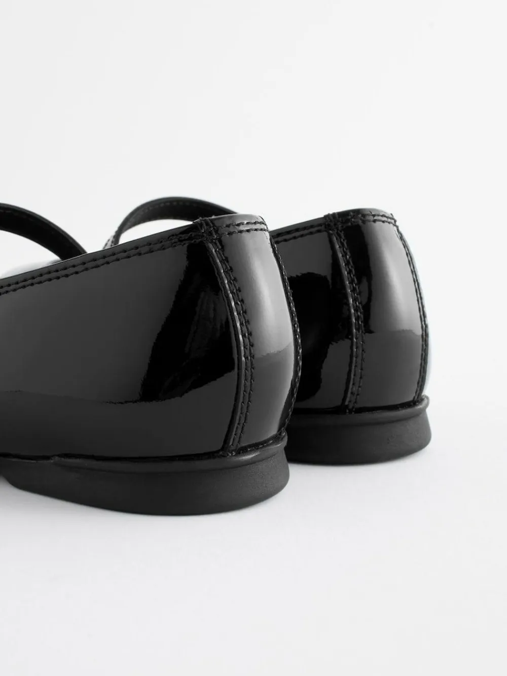 Next Wide Fit (G) Leather Mary Jane School Shoes Black Patent