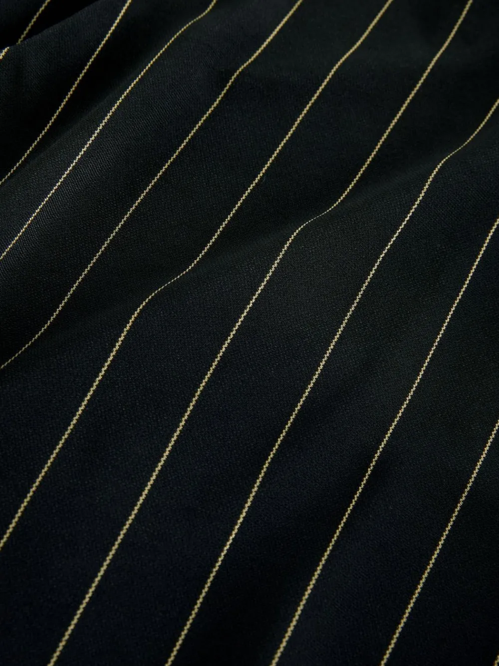 Online Next Waisted Wide Leg Trousers Black Pinstripe