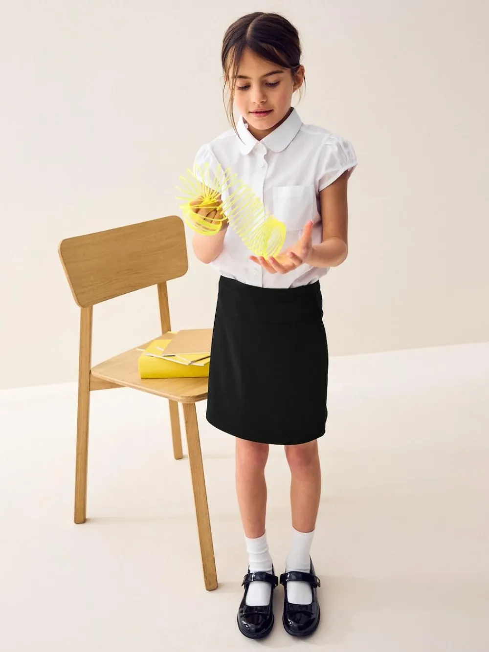 Online Next Pull-On Jersey Stretch School Pencil Skirt (3-18yrs) Black