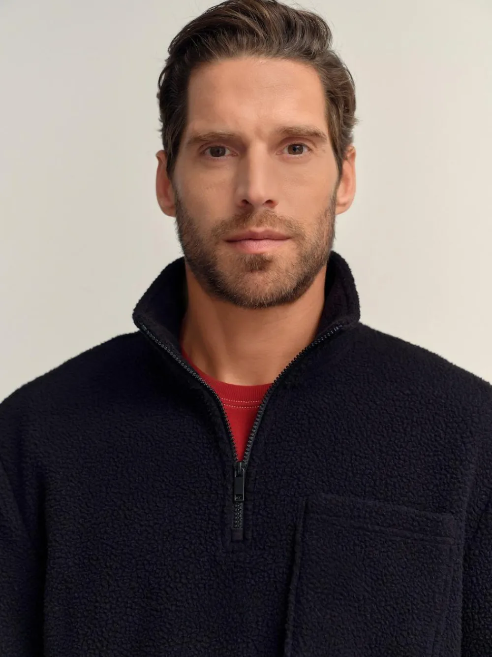 Best Next Quarter Zip Borg Fleece Black