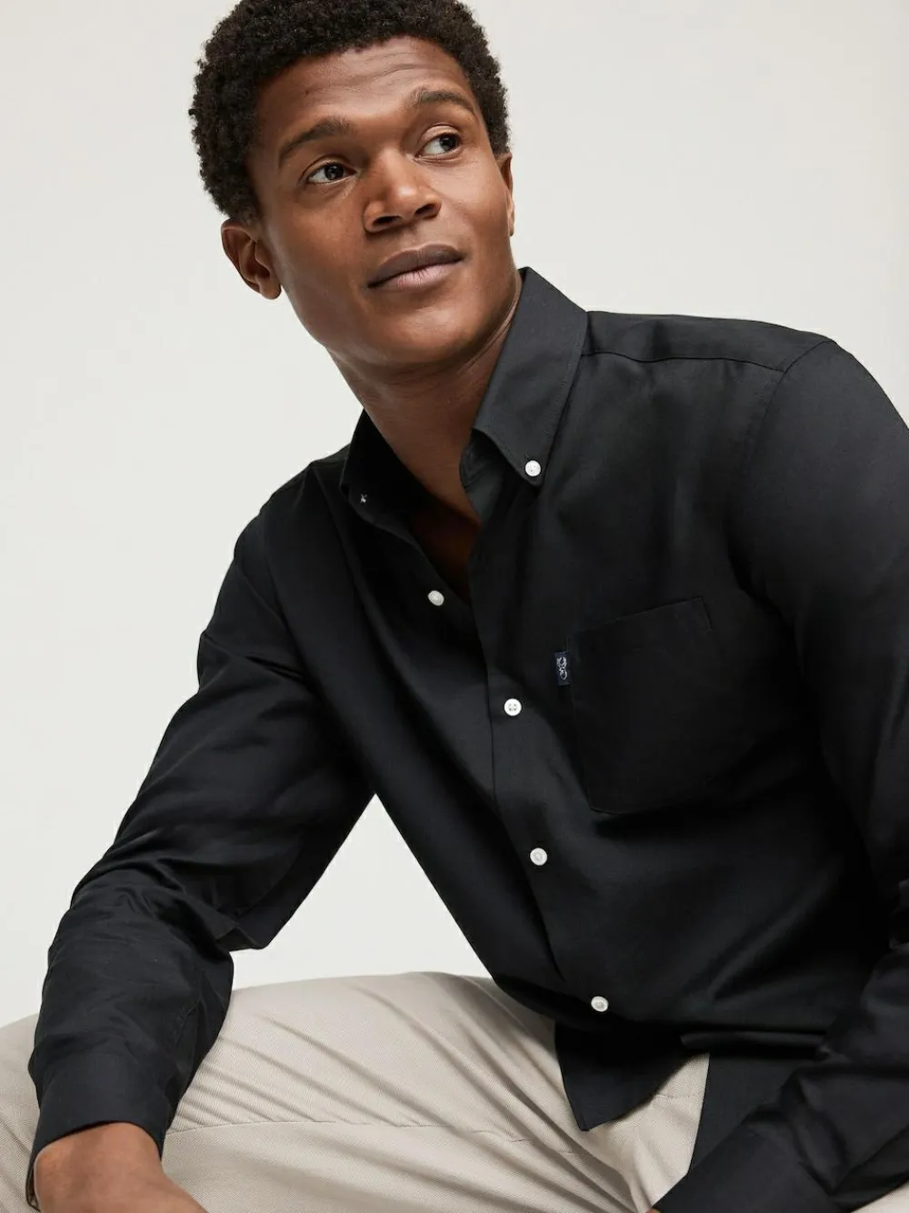 Outlet Next Black Regular Fit Button Down Easy Iron Oxford Shirt