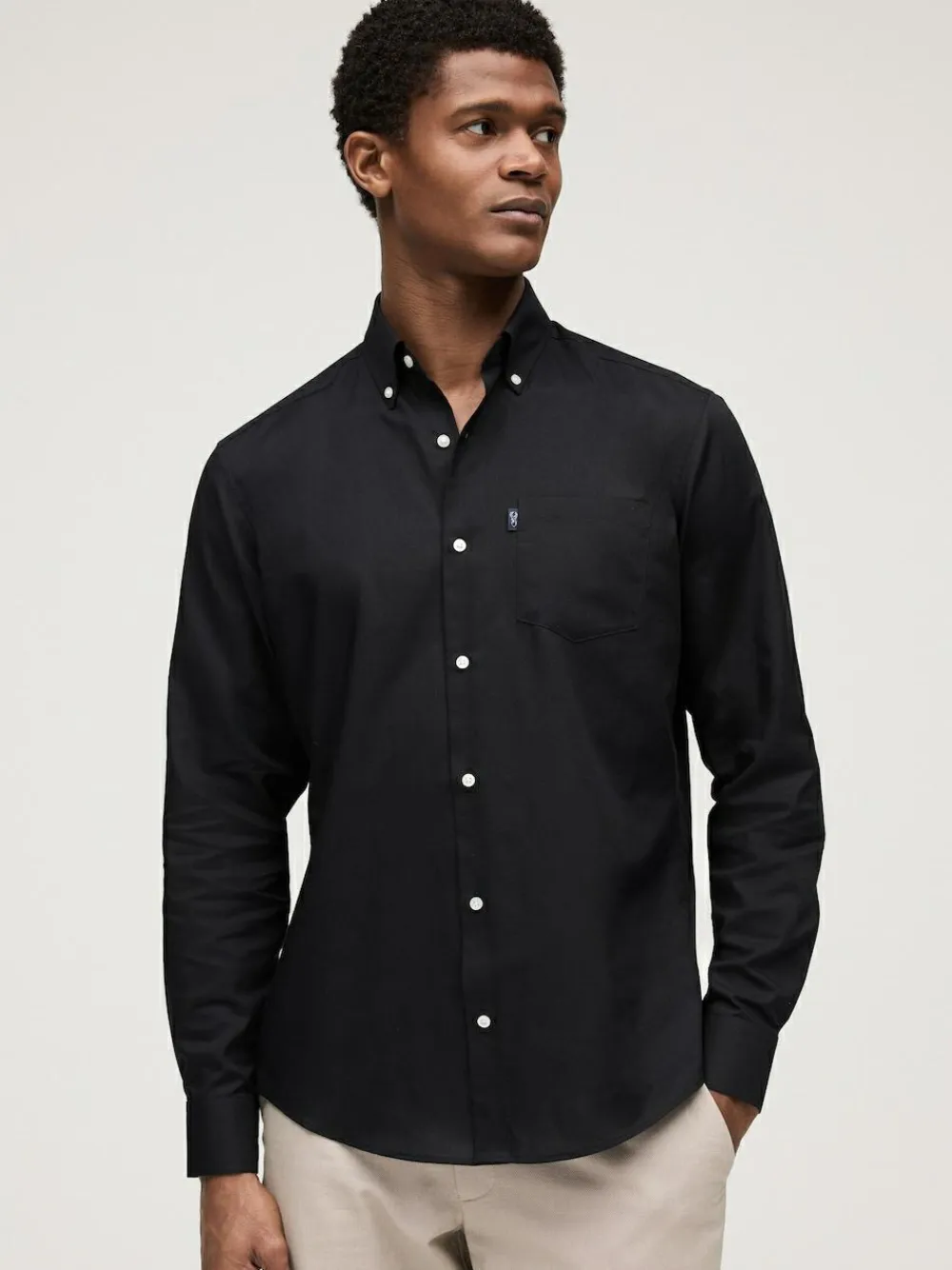 Outlet Next Black Regular Fit Button Down Easy Iron Oxford Shirt