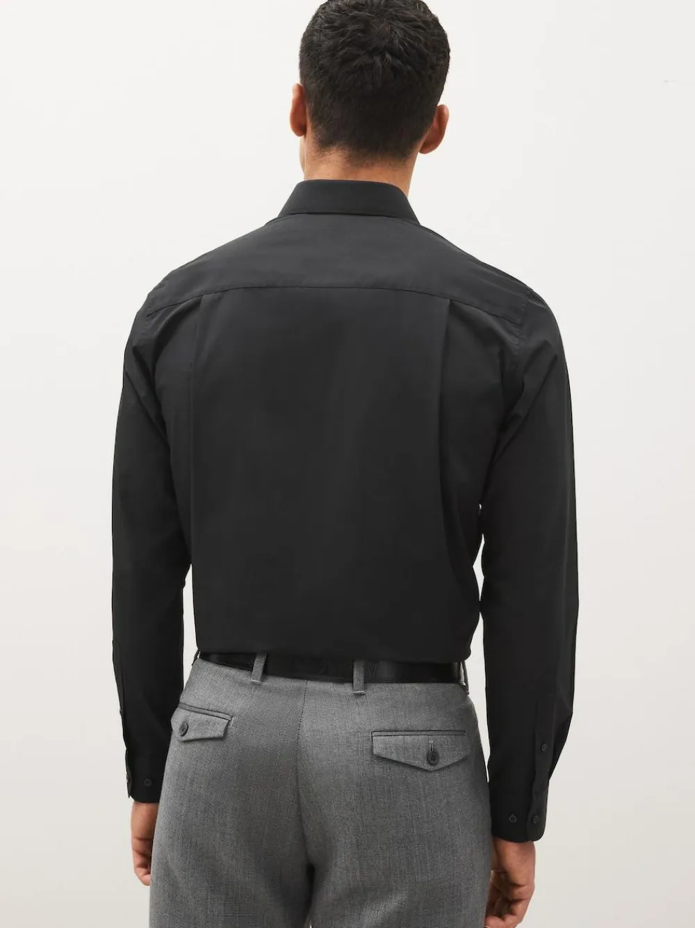 Clearance Next Black Regular Fit Easy Care Single Cuff Smart Shirt