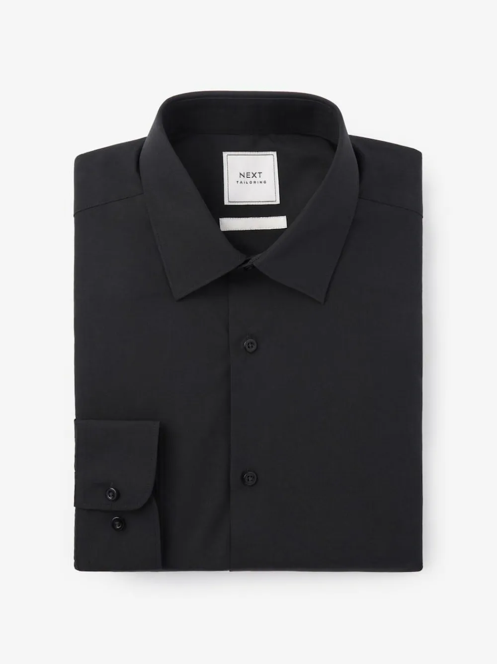 Clearance Next Black Regular Fit Easy Care Single Cuff Smart Shirt