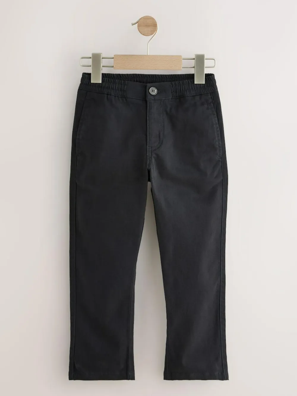 Next Black Regular Fit Elasticated Waist Chino Trousers (3-16yrs)^BOY Pants & Chinos|Occasionwear