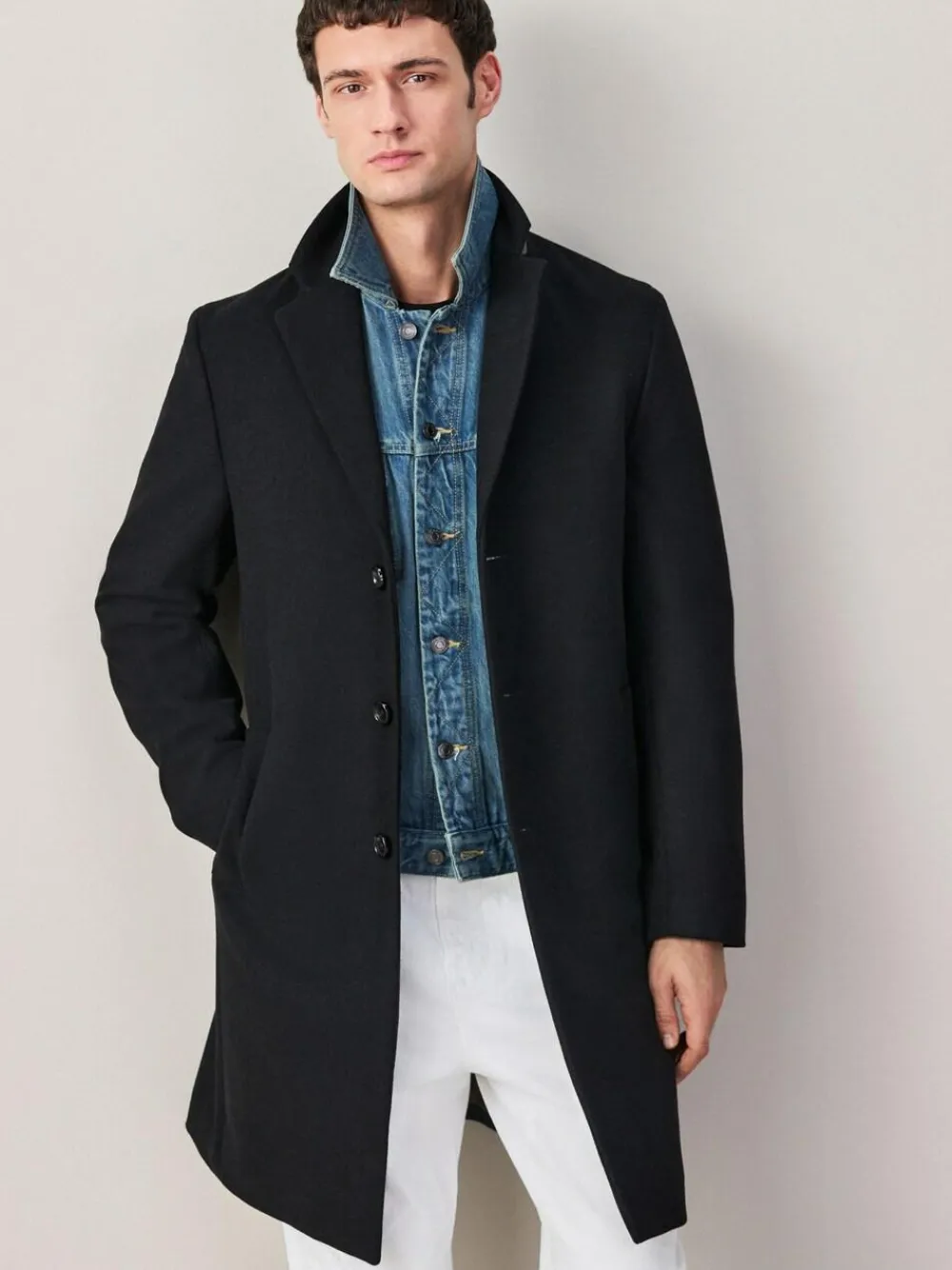 Next Regular Fit Epsom Overcoat with Wool^ Coats & Jackets|Coats & Jackets