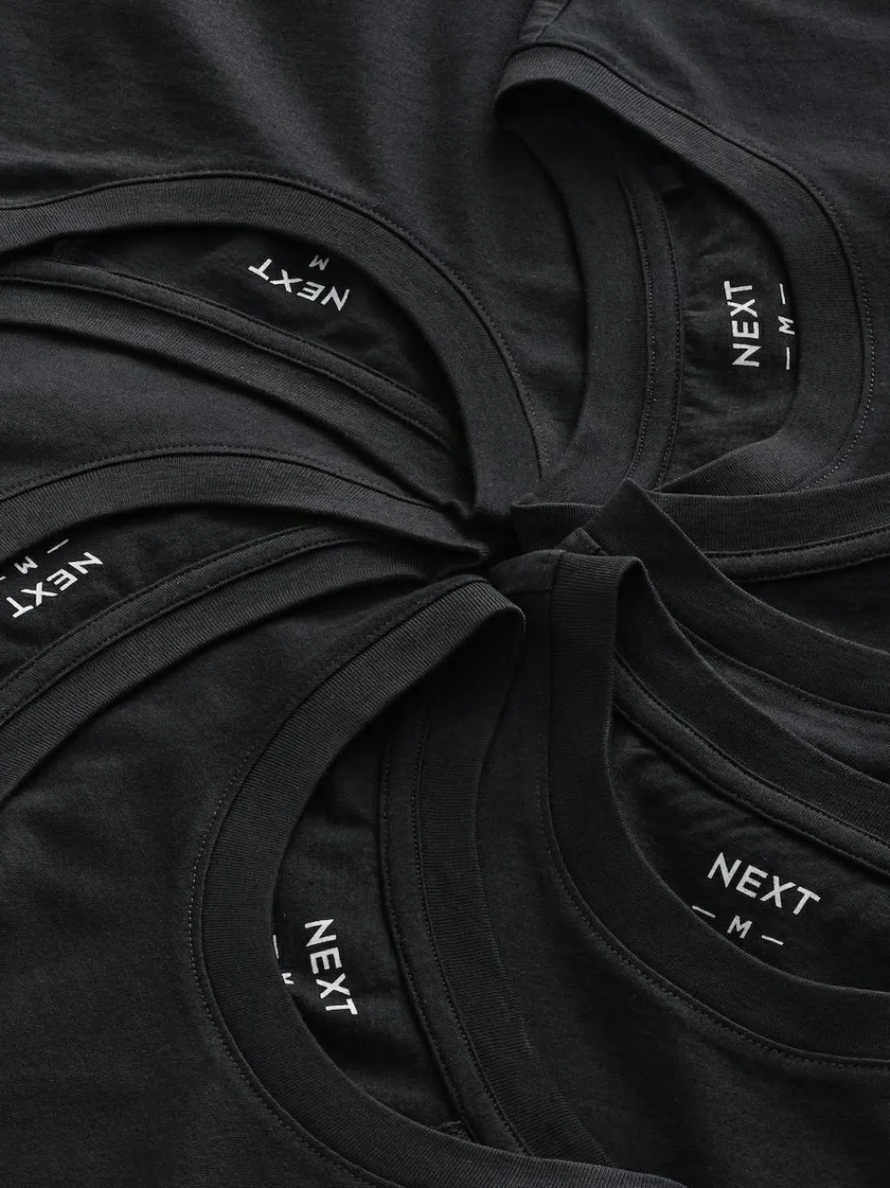 Next Black Regular Fit Essential Cotton T-Shirts 6 Pack^ Nightwear|Tops & T-Shirts