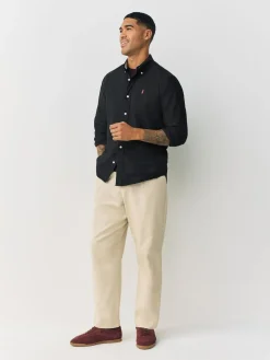 Hot Next Black Regular Fit Long Sleeve Oxford Shirt