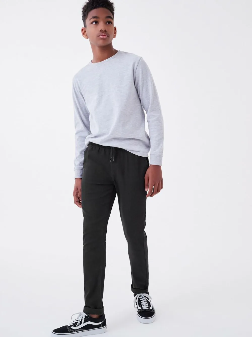 Next Regular Fit Rib Waist Pull-On Trousers (3-16yrs)^BOY Joggers|Pants & Chinos