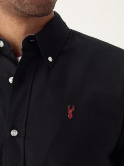 Clearance Next Black Regular Fit Short Sleeve Oxford Shirt