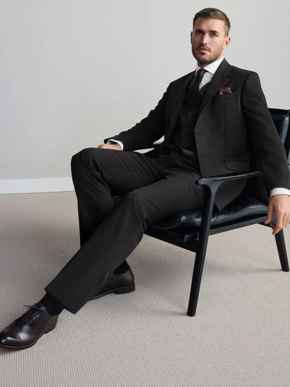 Next Regular Fit Signature Nova Fides 100% Italian Wool Suit Jacket^ Blazers & Formal Jackets|Black Suits
