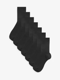 Next Ribbed Cotton Rich Socks 7 Pack^BOY Socks