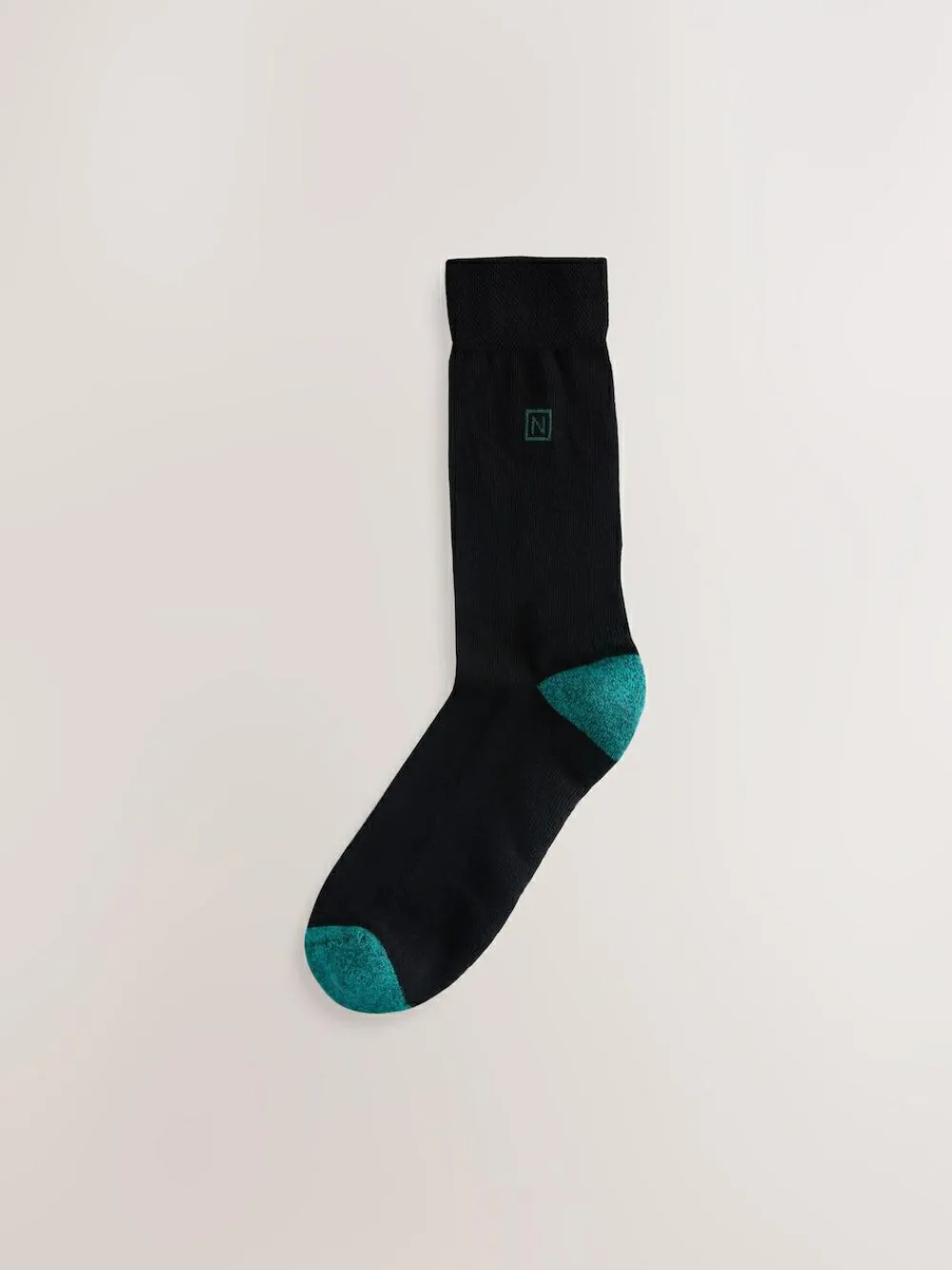 New Next Striped Cushioned Sole Comfort Socks 10 Pack Black Rich Heel