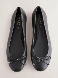 Next Round Toe Leather Ballerina Shoes^Women Flats|Wide Fit & Extra Wide Fit