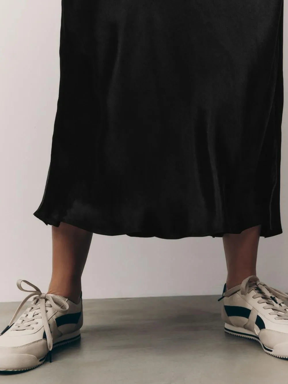 Next Black Satin Midi Skirt^Women Skirts