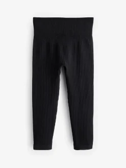 Next Black Seamless Ribbed High Waist Leggings (3-16yrs)^ Pants & Leggings|Pants & Leggings