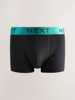 Next Black Shiny Colour Waistbands 10 pack Cotton Rich Blend Hipsters Boxers