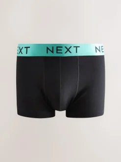 Next Black Shiny Colour Waistbands 10 pack Cotton Rich Blend Hipsters Boxers
