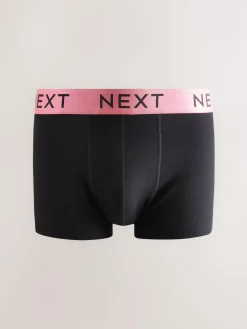 Next Black Shiny Colour Waistbands 10 pack Cotton Rich Blend Hipsters Boxers