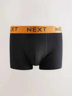 Next Black Shiny Colour Waistbands 10 pack Cotton Rich Blend Hipsters Boxers