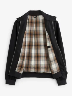 Hot Next Shower Resistant Check Lining Harrington Jacket Black