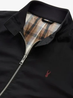 Hot Next Shower Resistant Check Lining Harrington Jacket Black
