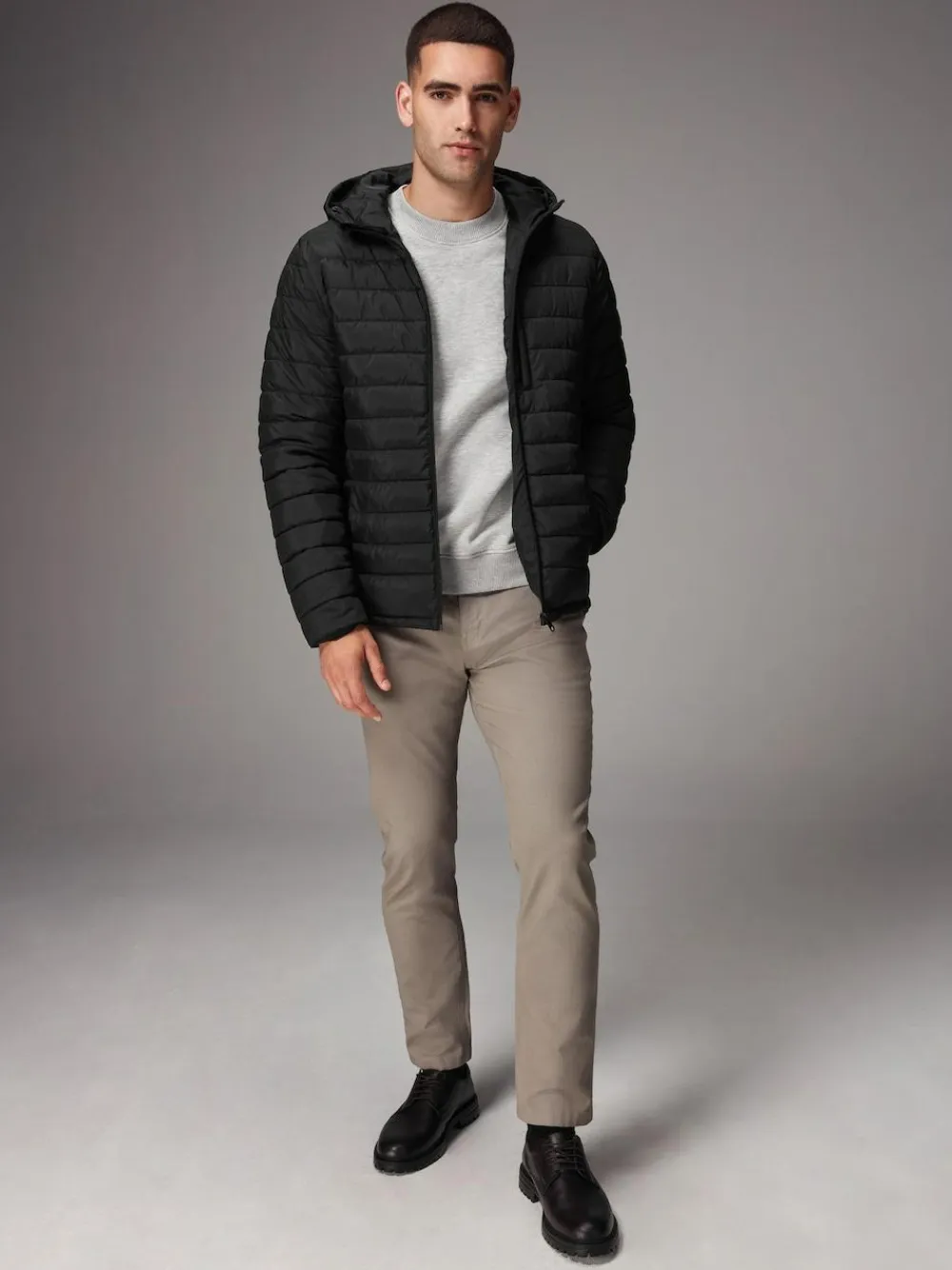 Discount Next Shower Resistant Lightweight Hooded Puffer Coat Jacket Black