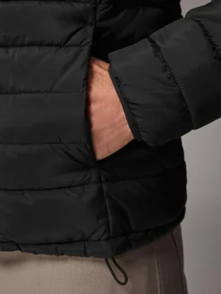 Discount Next Shower Resistant Lightweight Hooded Puffer Coat Jacket Black