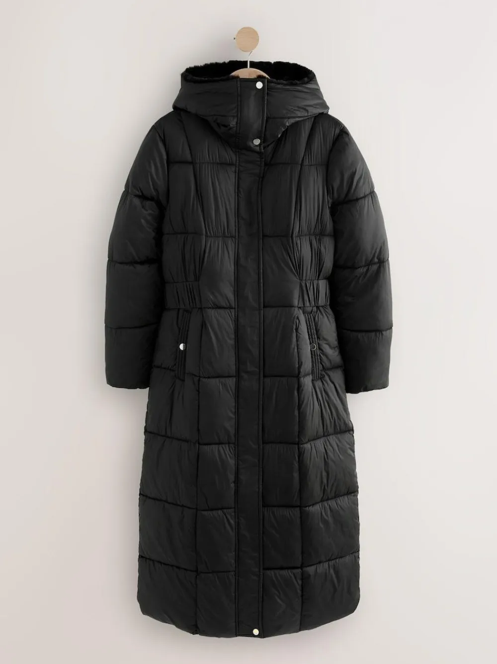 Sale Next Shower Resistant Padded Longline Coat Black