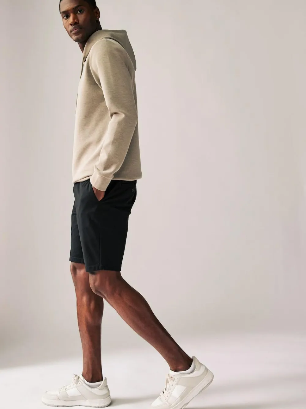 Discount Next Skinny Fit Stretch Chinos Shorts Black
