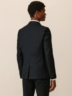 New Next Skinny Fit Textured Suit Jacket Black