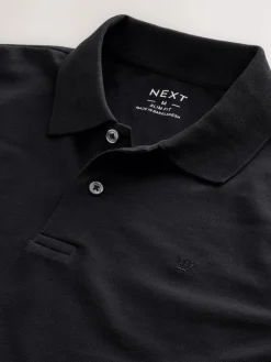 Best Next Slim Fit Long Sleeve Pique Polo Shirt Black