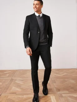 Clearance Next Slim Fit Two Button Suit Jacket Black