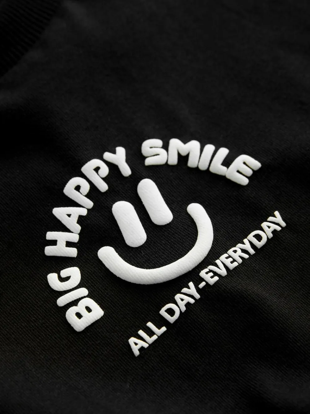 Online Next Black Smile Short Sleeve Small Graphic T-Shirt (3mths-7yrs)