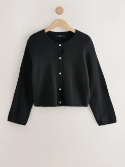 Next Soft Touch Crew Neck Knitted Cardigan With Wool^Women Knitwear|Knitwear