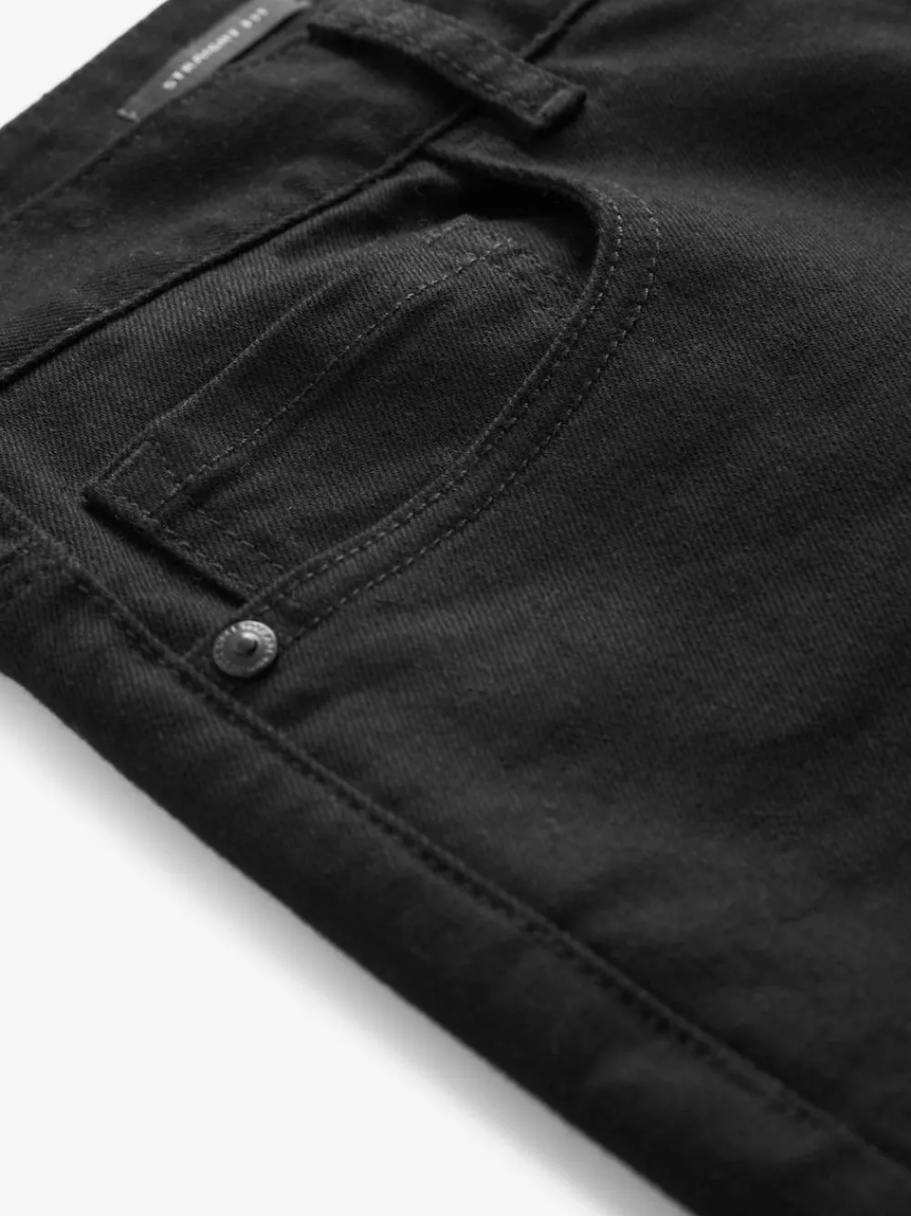 Next Black Solid Single Straight Fit Classic Stretch Jeans^ Jeans|Jeans