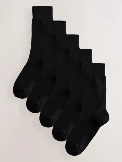 Next Black Stag 5 Pack Multi Stag Lasting Fresh Embroidered Socks^ Socks|Socks
