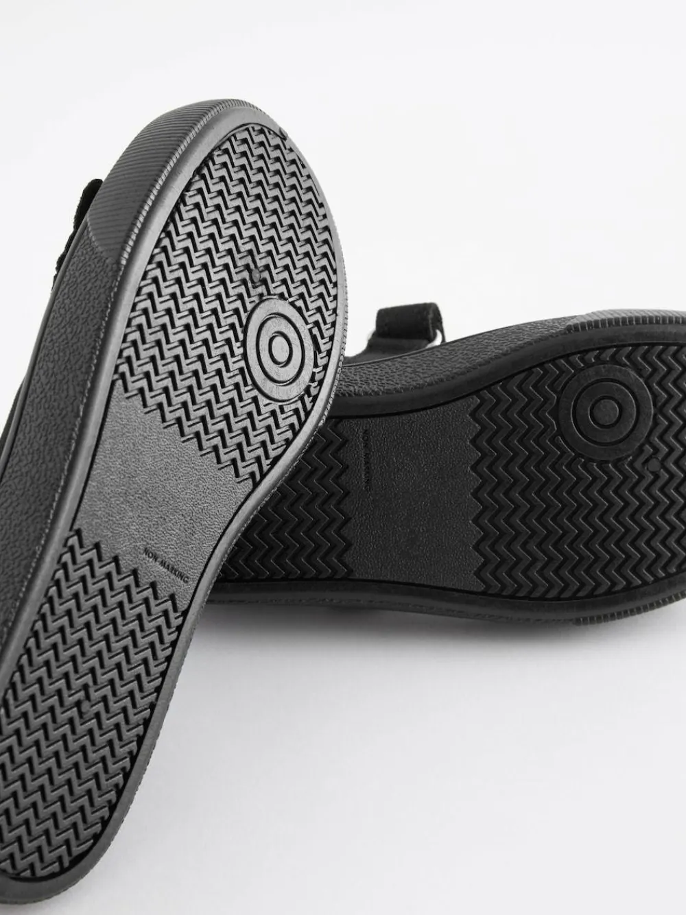 New Next Standard Fit (F) Butterfly Embroidered School Plimsoll Shoes Black