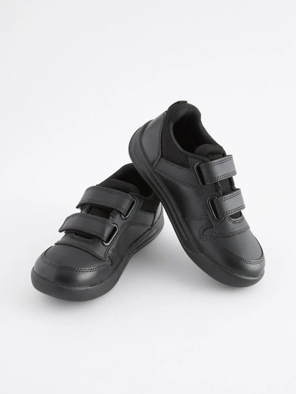 Best Next Black Standard Fit (F) Double Strap Touch Fastening School Trainers