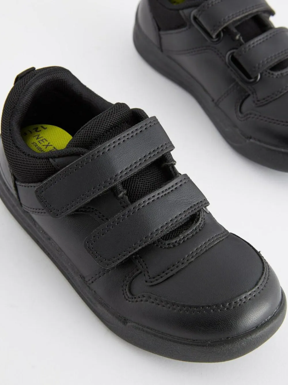 Best Next Black Standard Fit (F) Double Strap Touch Fastening School Trainers